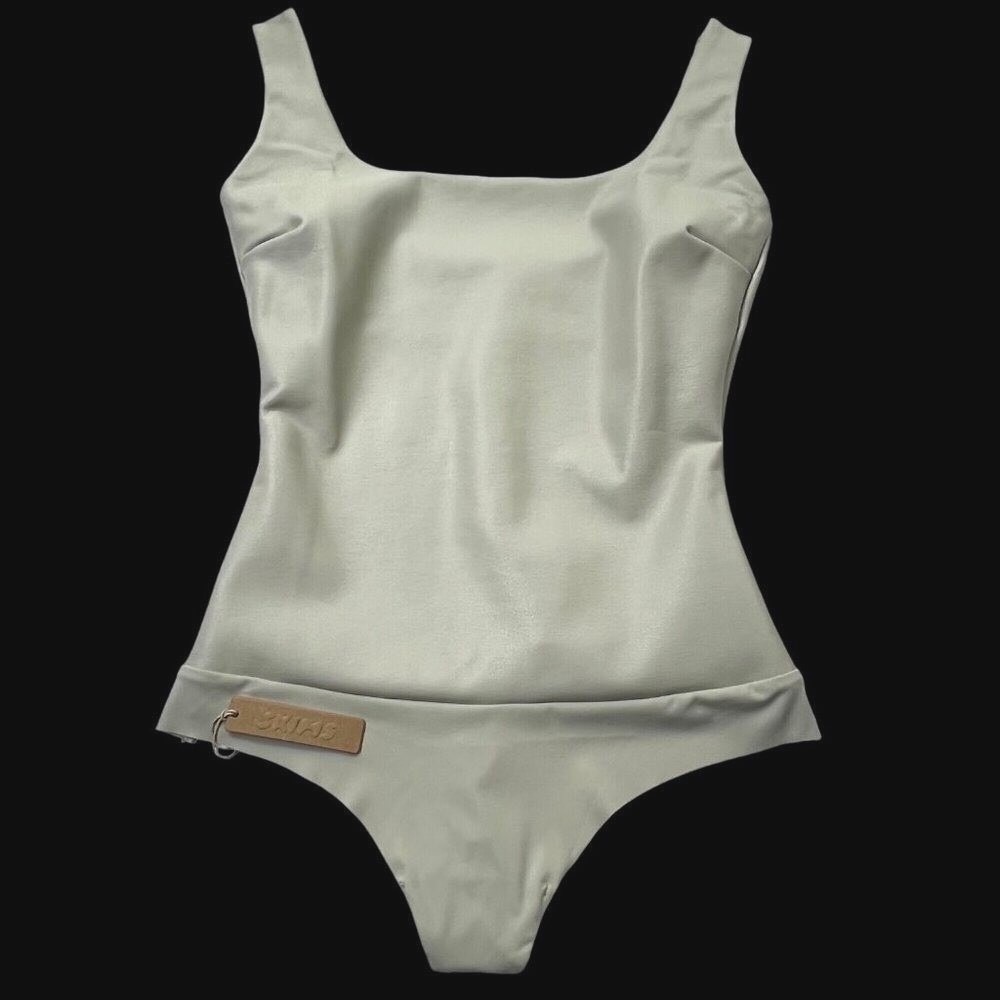SKIMS‎ Faux Leather Scoop Bodysuit Shell XL
